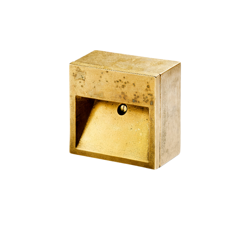 Cube Out, solid brass outdoor light