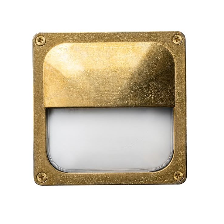 Wall Square 1, solid brass outdoor light