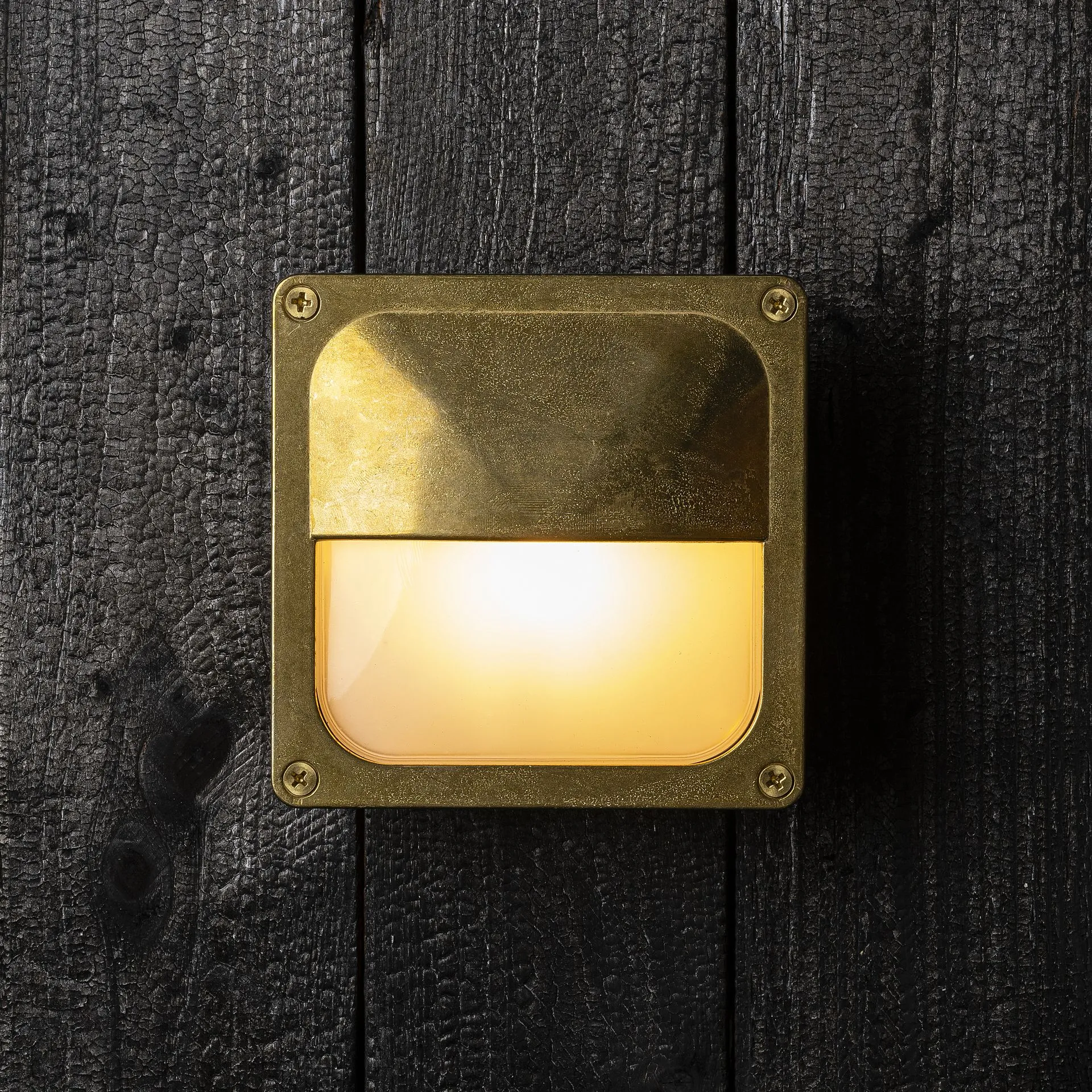 Wall Square 1, solid brass wall light with opal glass, photo 4