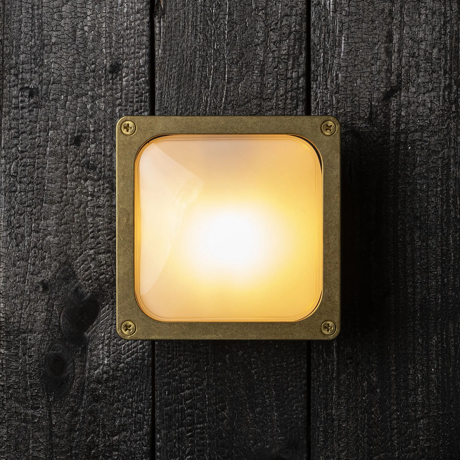 Wall Square 2, solid brass wall light with opal glass, photo 4