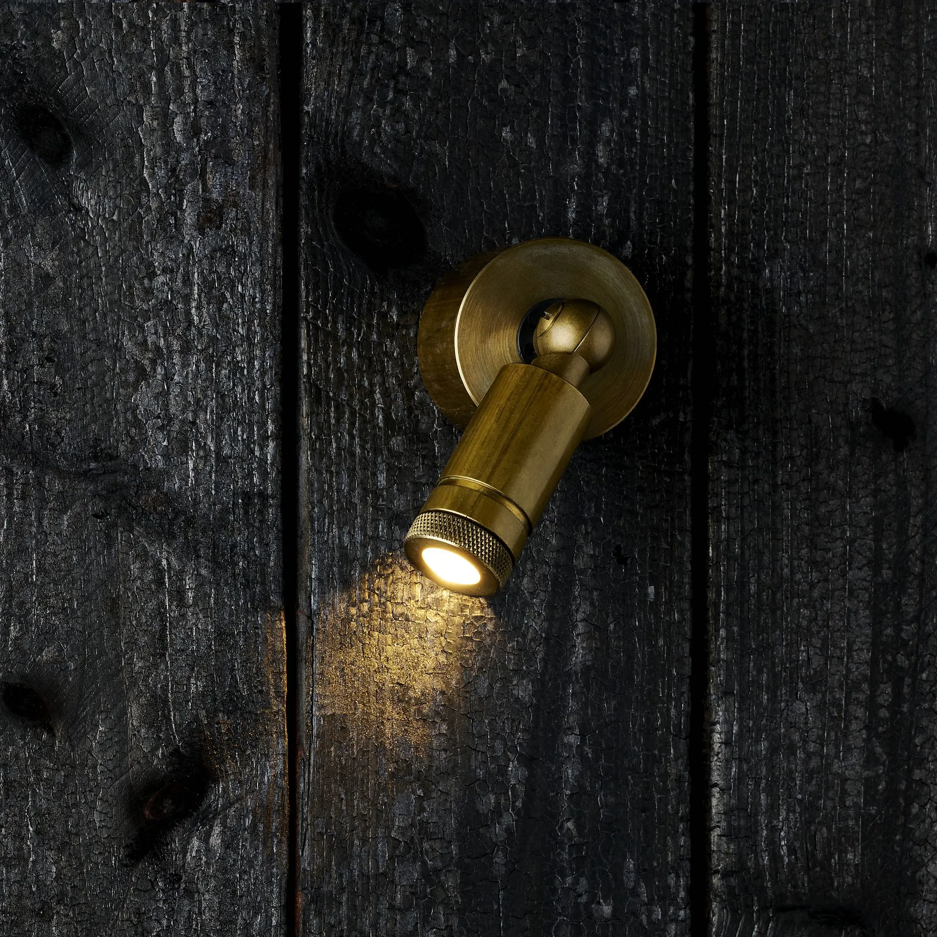Zapa Native Base, solid brass, on burnt wood, photo 1