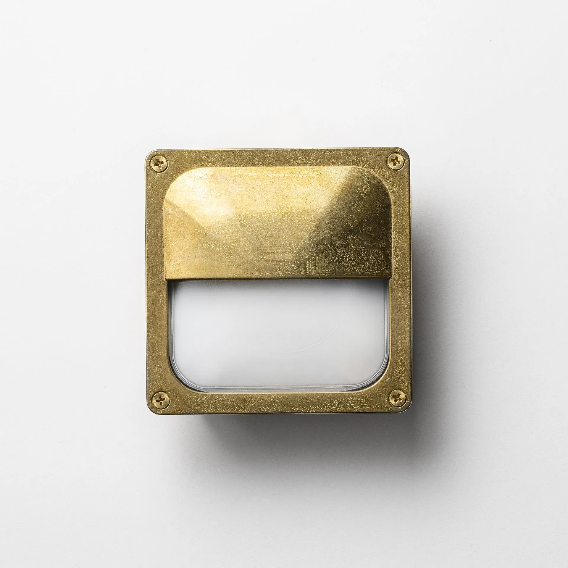 Wall Square 1, solid brass wall light with opal glass, photo 1